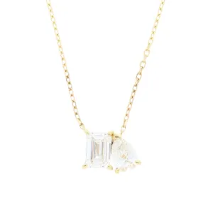 14ct Gold Toi Et Moi 1.70cts Lab Grown Diamond Pendant and Chain