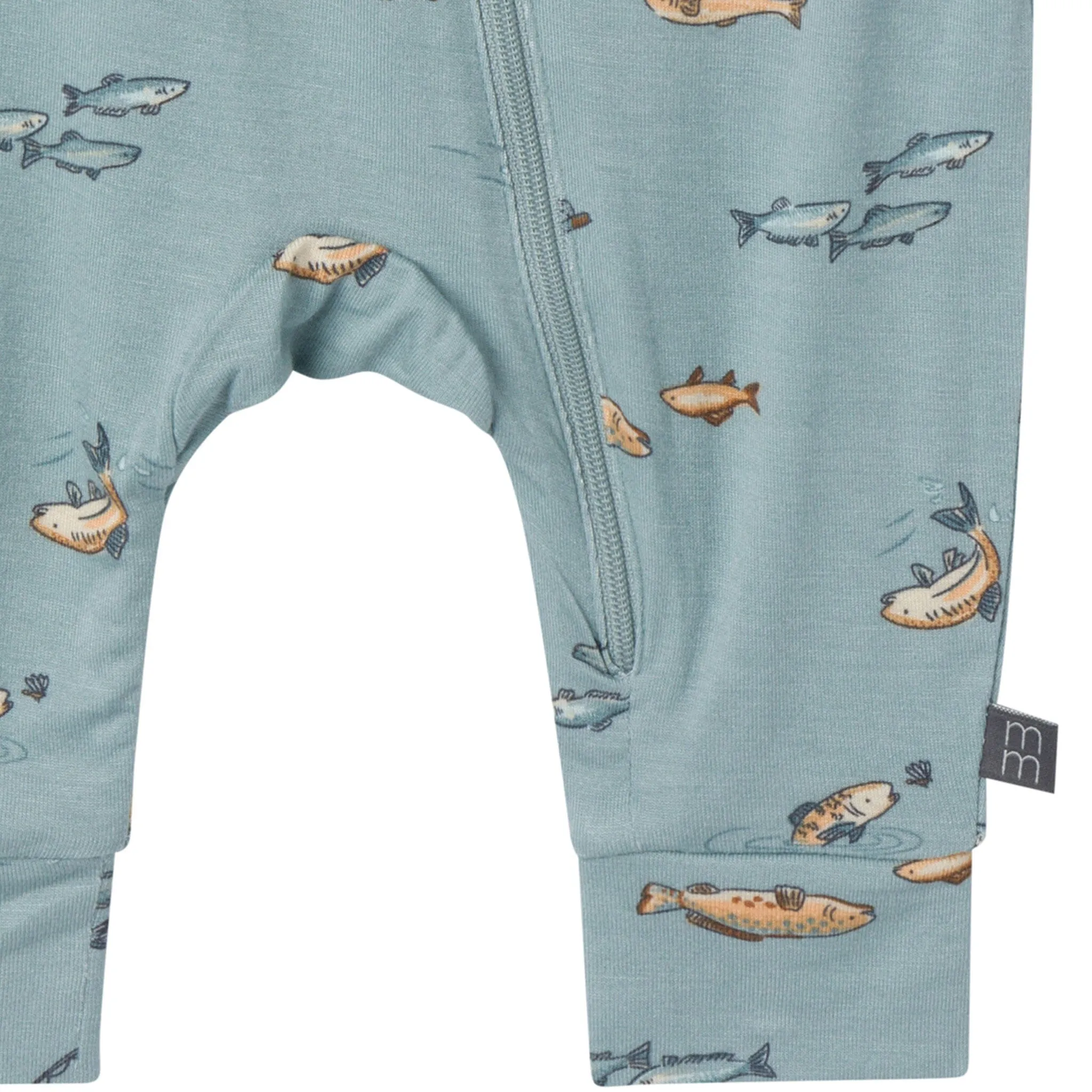 2-Pack Baby Boys Teal Fishing Zip Front Rompers Gerber Childrenswea