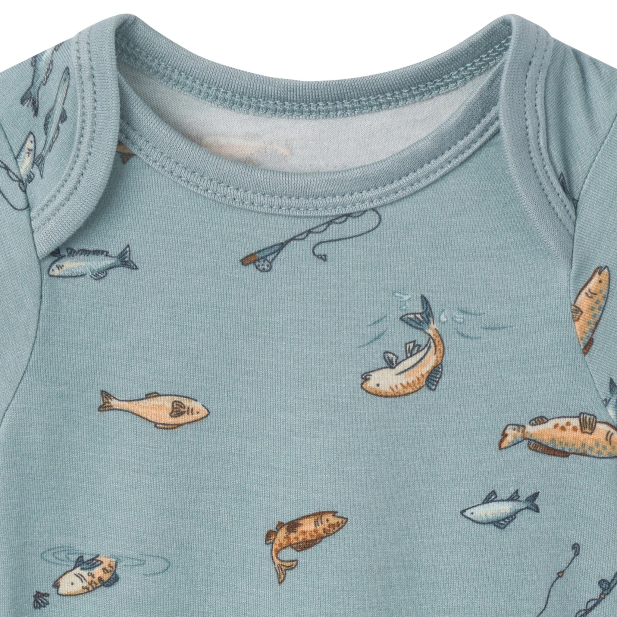 4-Piece Baby Boys Teal Fishing Bodysuits and Pants Set Gerber Childrenswea