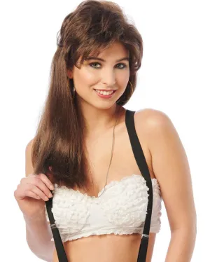 80s High School Hottie Long Brown Wig