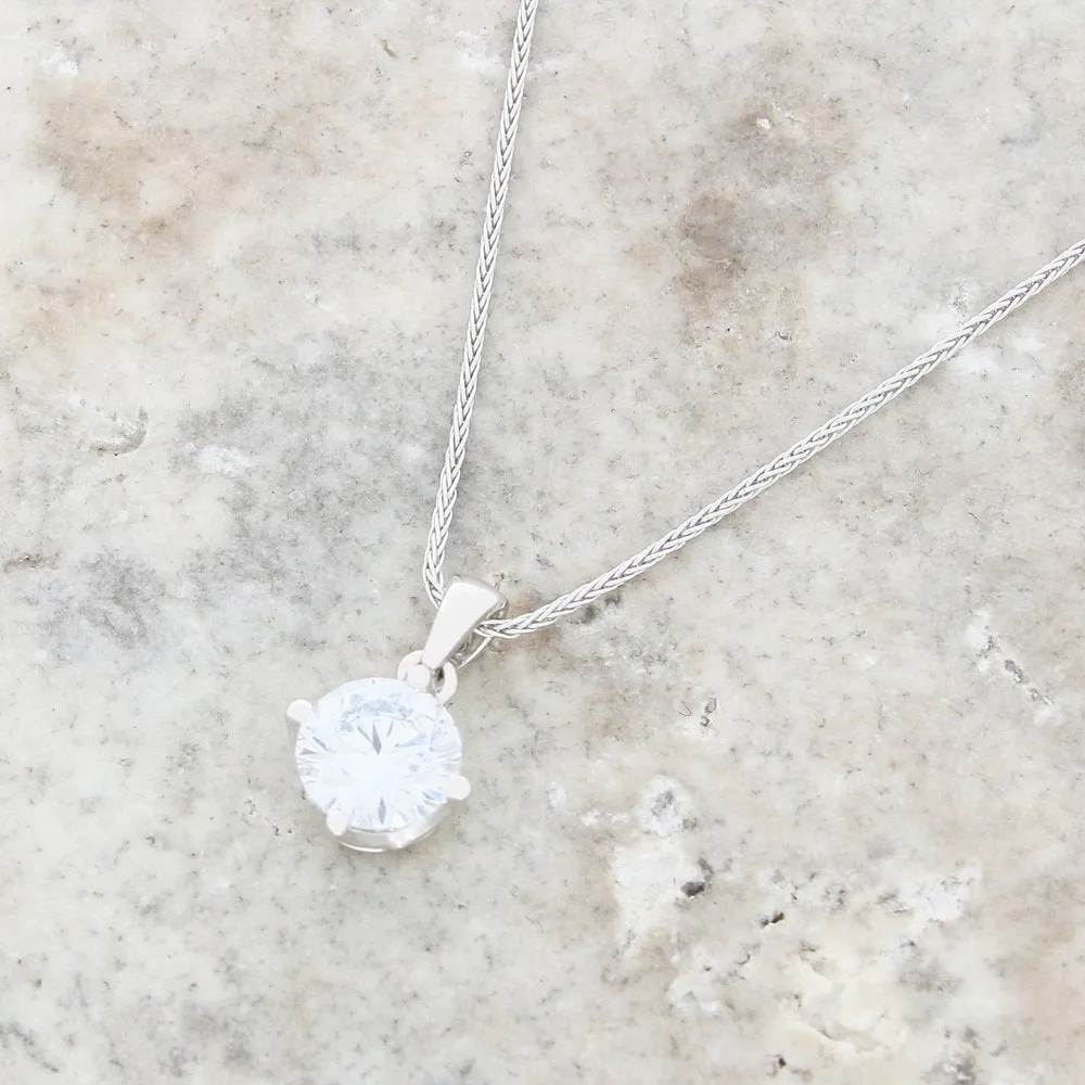 9ct White Gold 1.00cts Lab Grown Brilliant Cut Diamond Pendant and Chain