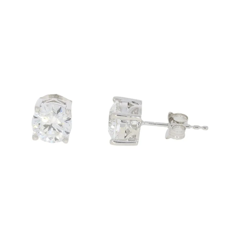 9ct White Gold 2.00cts Lab Grown Diamonds Solitaire Stud Earrings