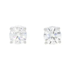 9ct White Gold 2.00cts Lab Grown Diamonds Solitaire Stud Earrings