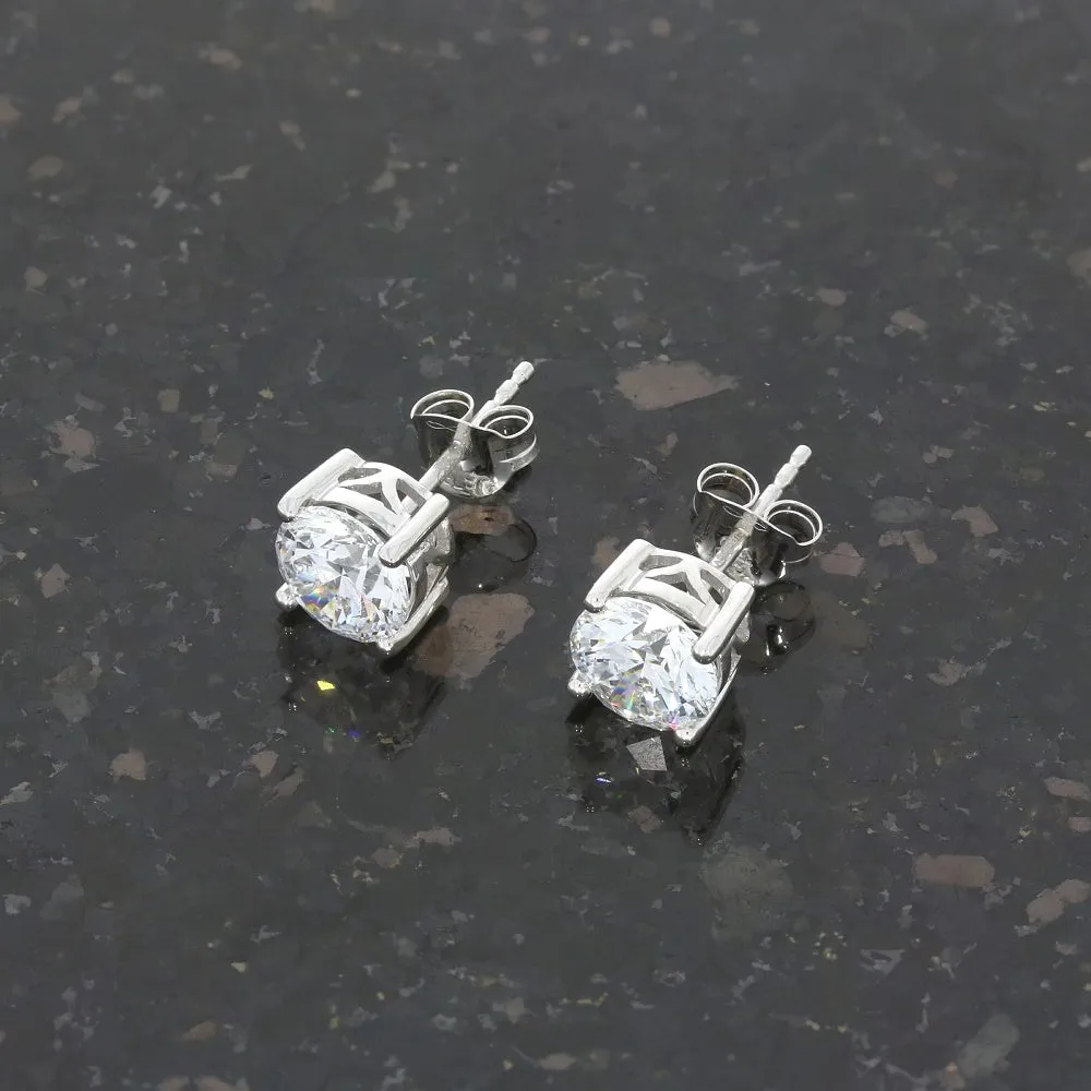 9ct White Gold 2.00cts Lab Grown Diamonds Solitaire Stud Earrings