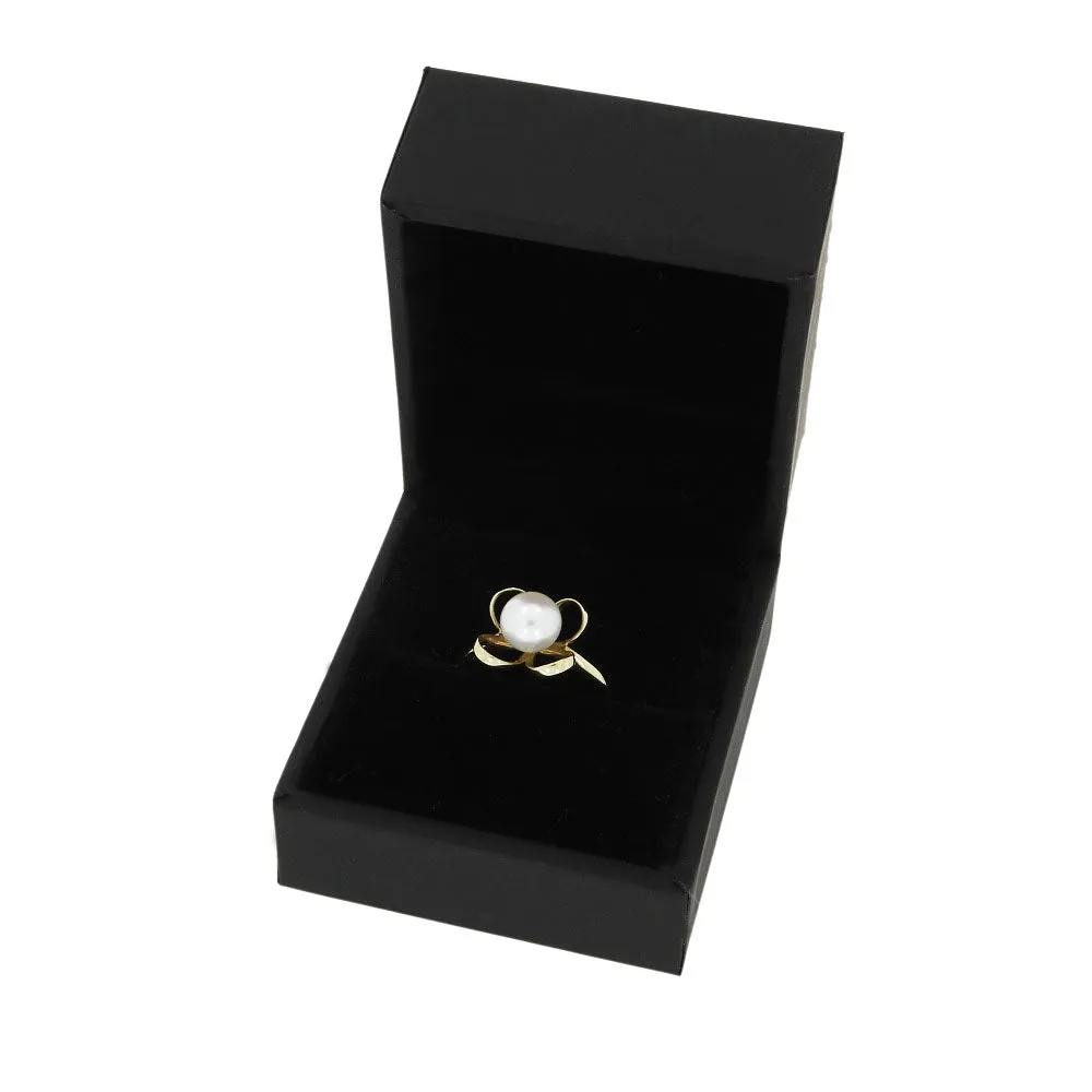 9ct Yellow Gold White Freshwater Pearl Dress Ring