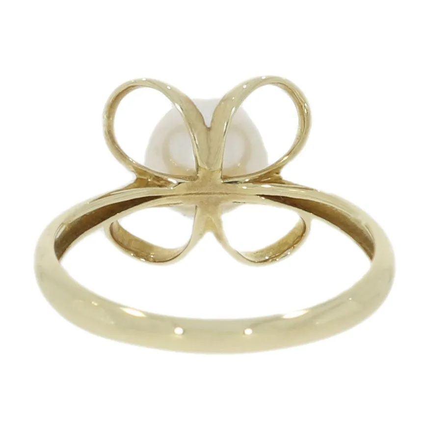 9ct Yellow Gold White Freshwater Pearl Dress Ring