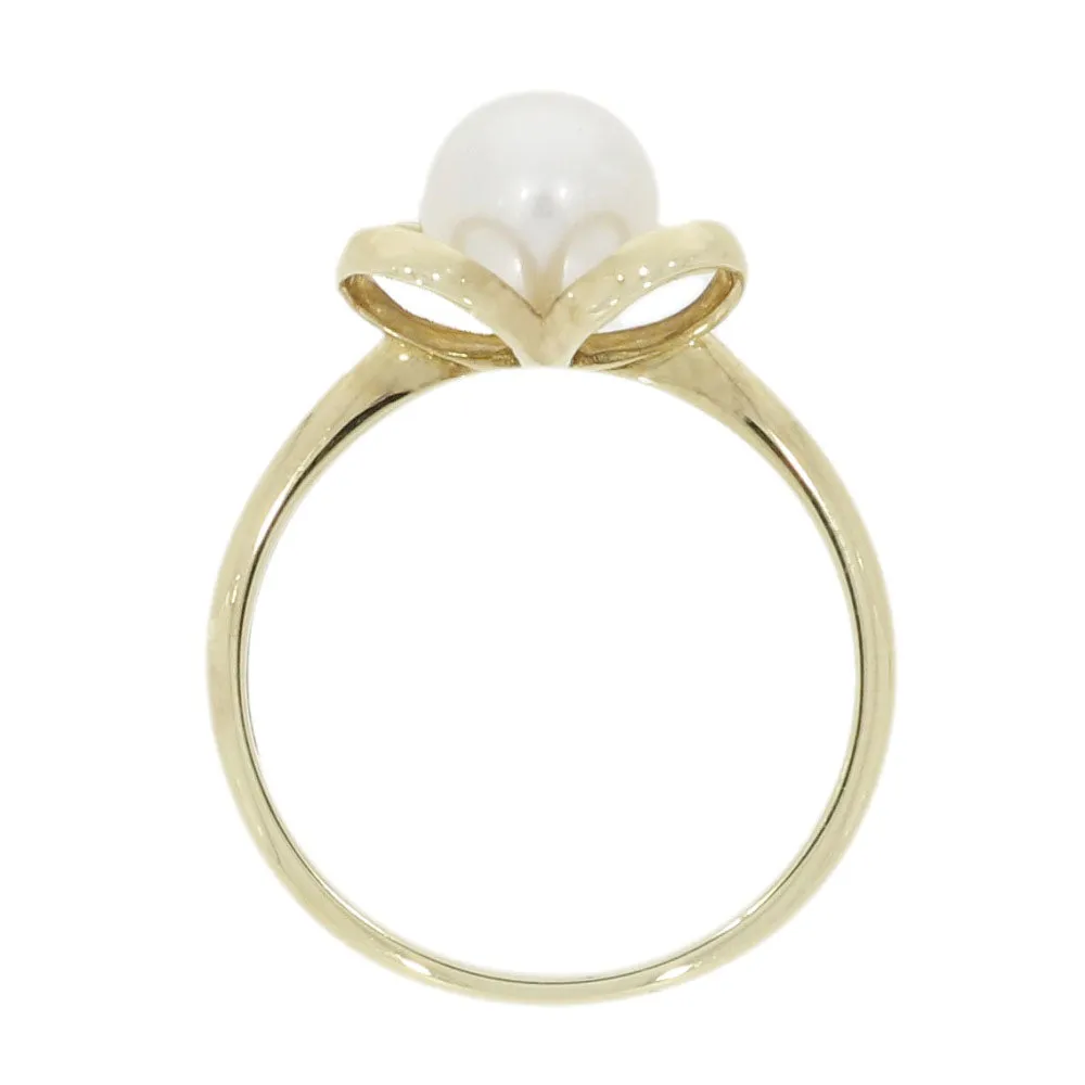 9ct Yellow Gold White Freshwater Pearl Dress Ring