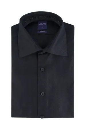Abelard Buttone Nero Evening Slim Shirt Black