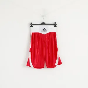 Adidas Men L Shorts Red White Boxing Shiny Training Sportswear