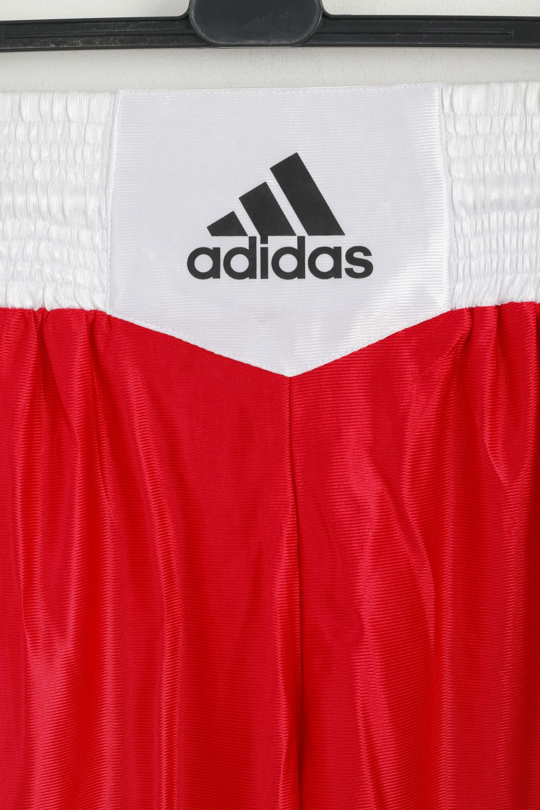 Adidas Men L Shorts Red White Boxing Shiny Training Sportswear