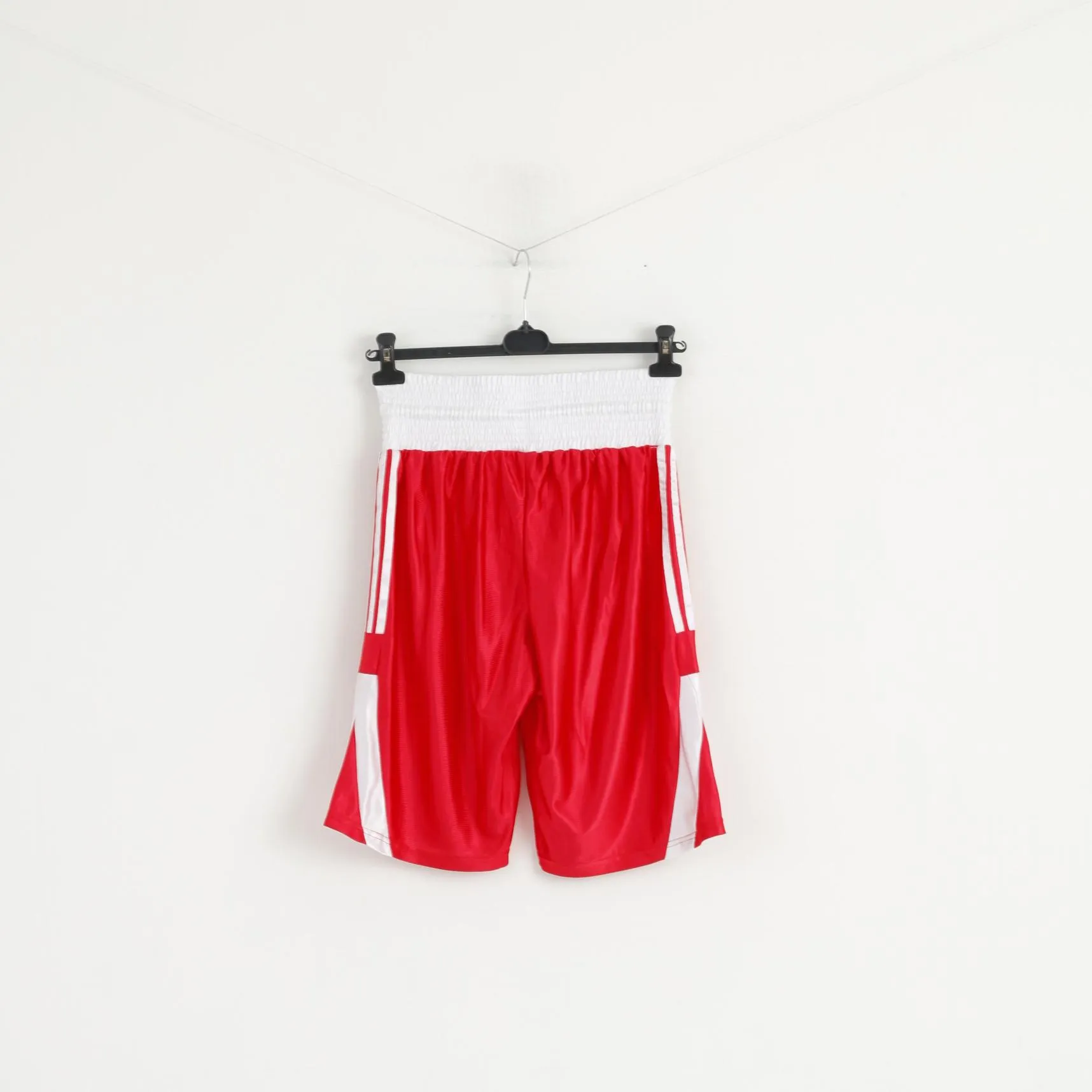 Adidas Men L Shorts Red White Boxing Shiny Training Sportswear