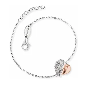 Angel Whisperer Silver Heart Wing Bracelet ERB-LILHEARTWING-BIR