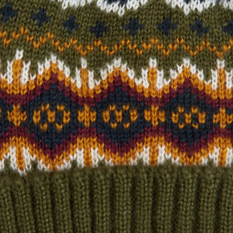 Barbour Case Fairisle Beanie - Olive
