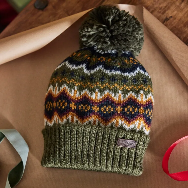 Barbour Case Fairisle Beanie - Olive