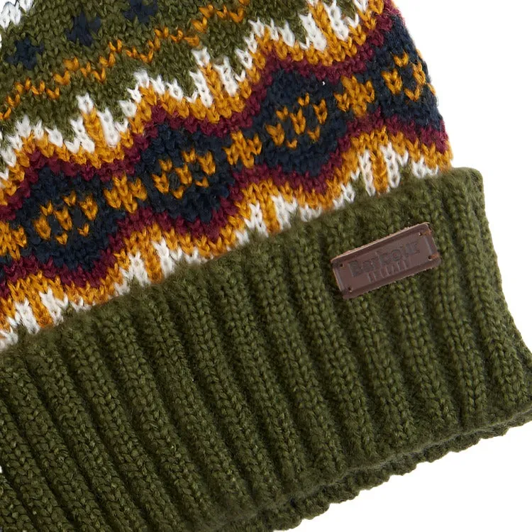 Barbour Case Fairisle Beanie - Olive
