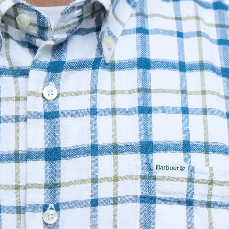 Barbour Glover Short Sleeved Linen Blend Regular Fit Shirt - Navy