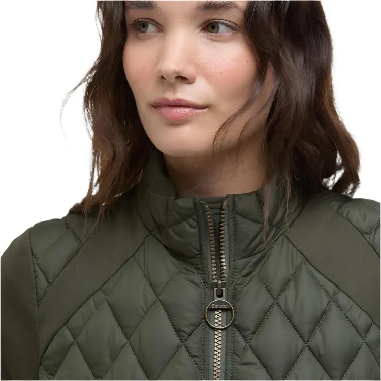 Barbour Ladies Edda Quilted Sweater Jacket - Olive
