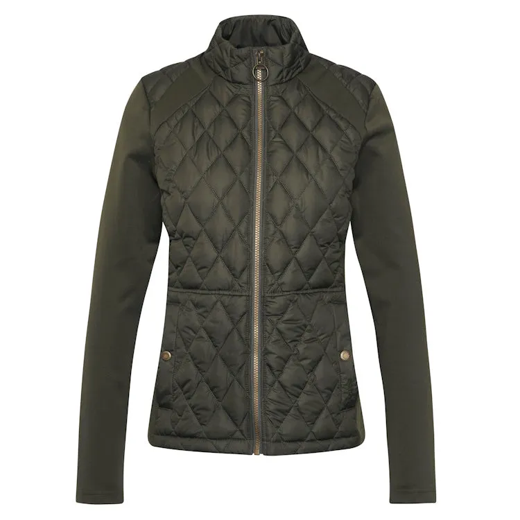 Barbour Ladies Edda Quilted Sweater Jacket - Olive