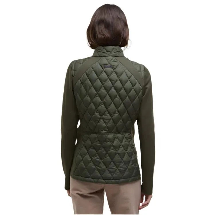 Barbour Ladies Edda Quilted Sweater Jacket - Olive