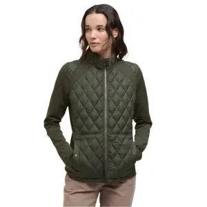 Barbour Ladies Edda Quilted Sweater Jacket - Olive