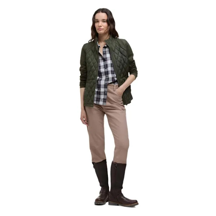 Barbour Ladies Edda Quilted Sweater Jacket - Olive