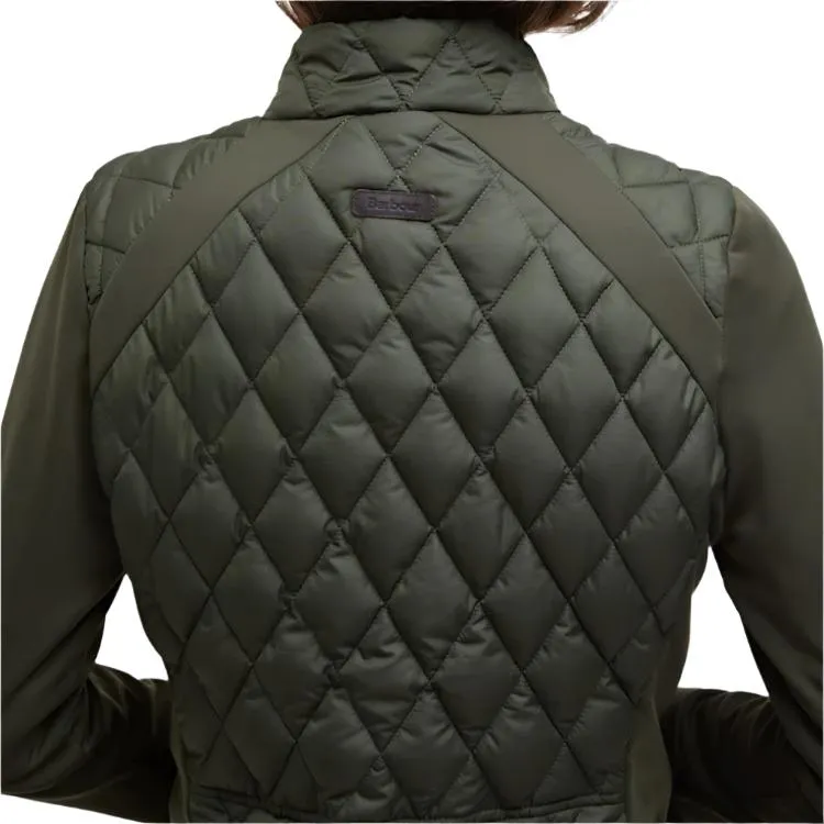 Barbour Ladies Edda Quilted Sweater Jacket - Olive