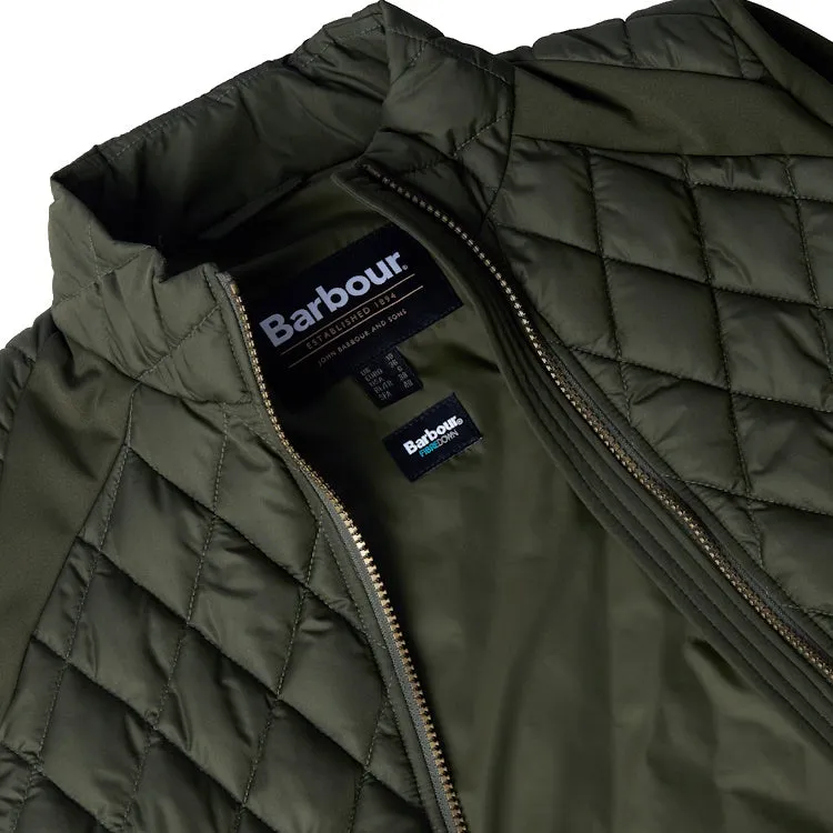 Barbour Ladies Edda Quilted Sweater Jacket - Olive