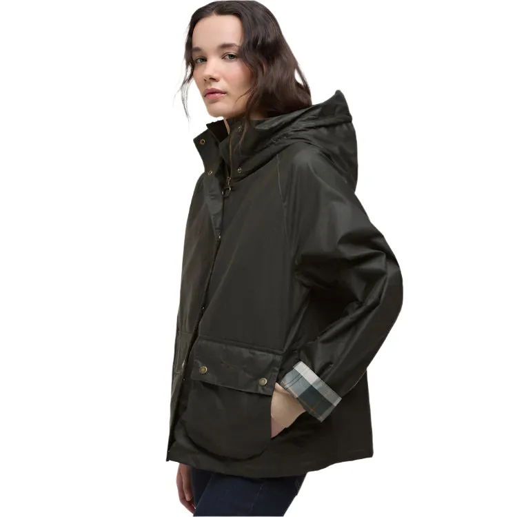 Barbour Ladies Hollies Wax Jacket - Archive Olive/Ancient Tartan