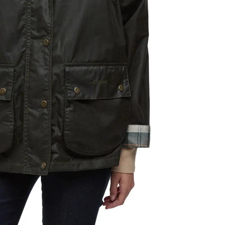 Barbour Ladies Hollies Wax Jacket - Archive Olive/Ancient Tartan
