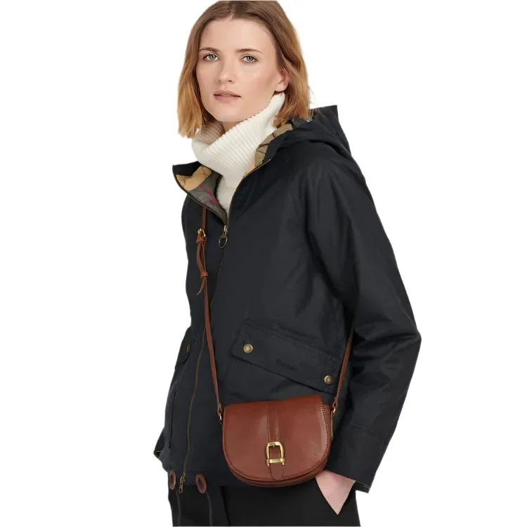 Barbour Ladies Laire Leather Saddle Bag - Brown