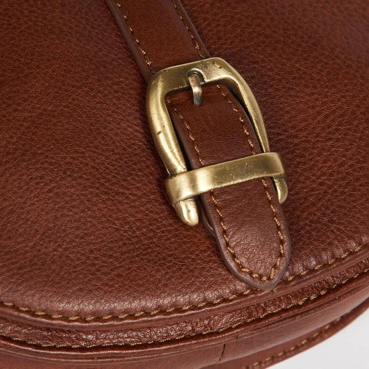Barbour Ladies Laire Leather Saddle Bag - Brown