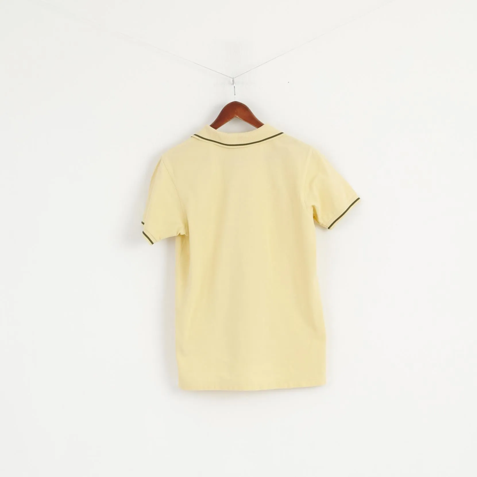 Barbour Men S Polo Shirt Yellow Cotton Detailed Buttons Plain Top