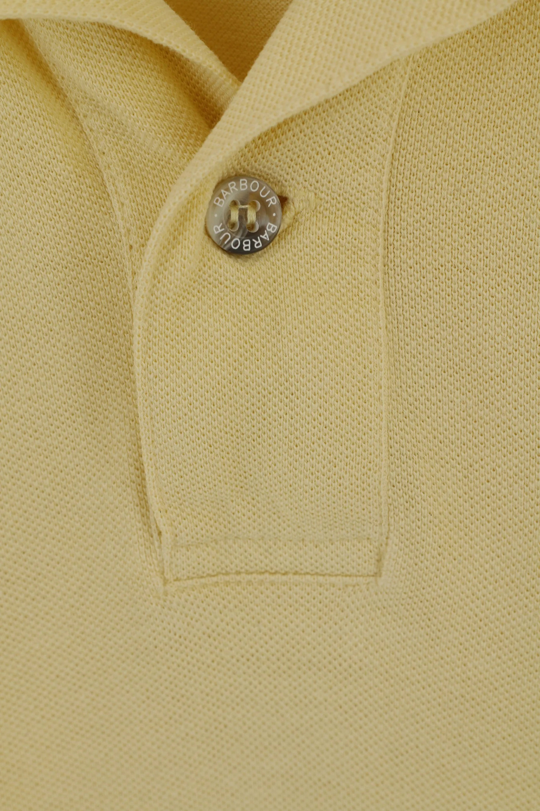 Barbour Men S Polo Shirt Yellow Cotton Detailed Buttons Plain Top