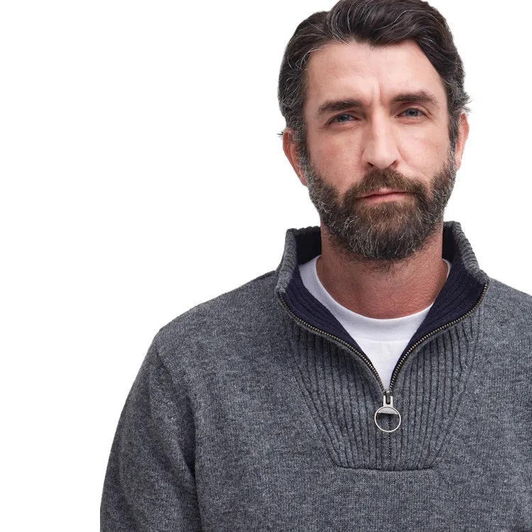 Barbour Nelson Essential Half Zip Sweater - Storm Grey