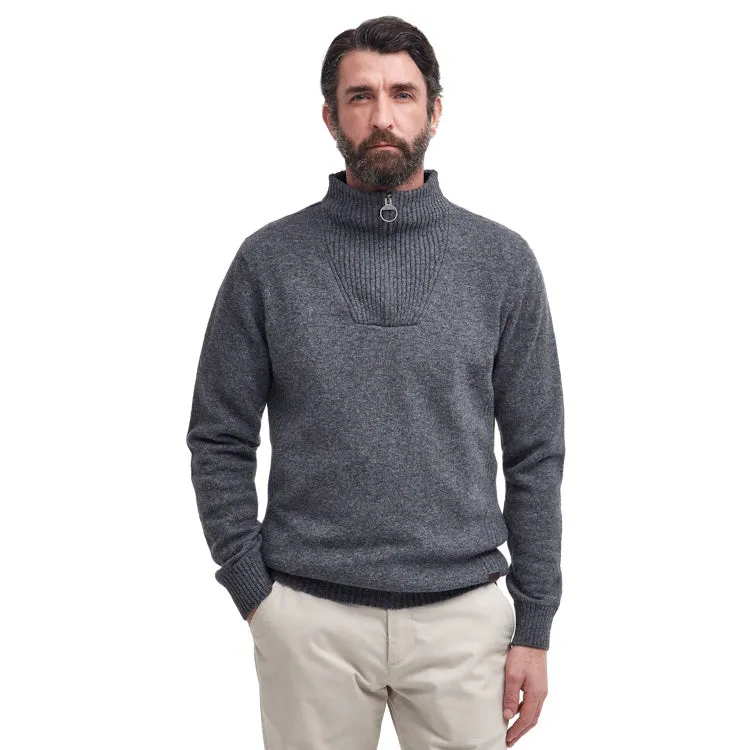 Barbour Nelson Essential Half Zip Sweater - Storm Grey
