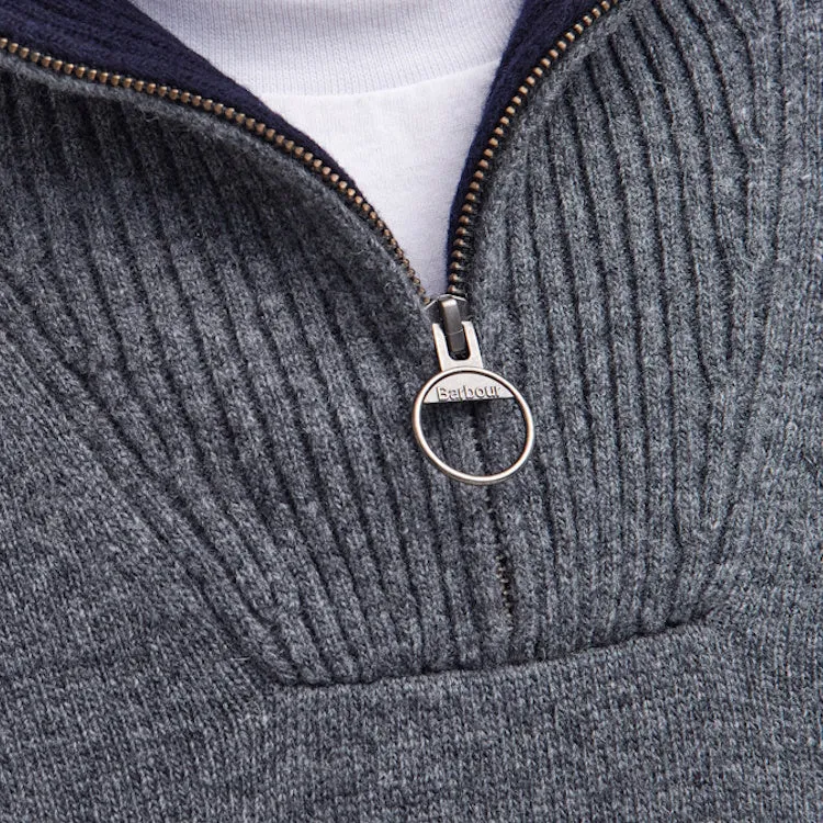 Barbour Nelson Essential Half Zip Sweater - Storm Grey