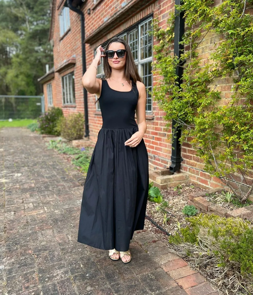 Black Hallie Sleeveless Dress