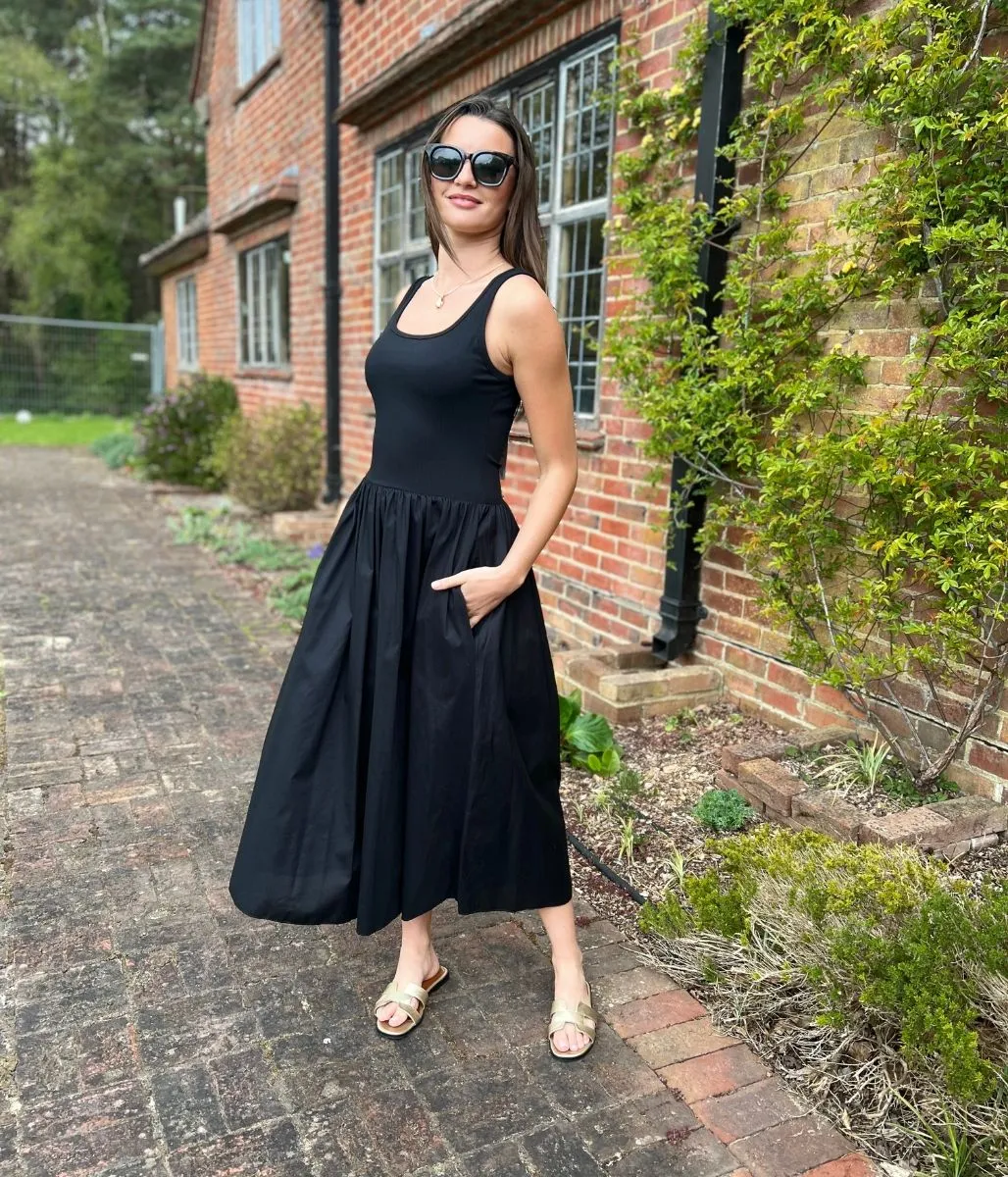 Black Hallie Sleeveless Dress