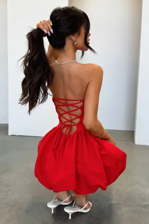 Bluebell Bubble Skirt Mini Dress - Red