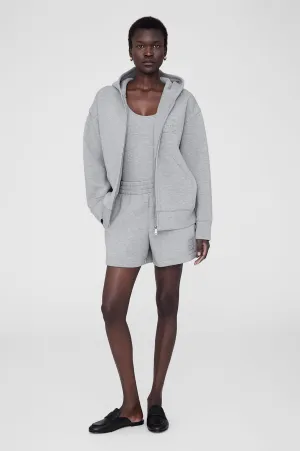 Bond Zip Up Hoodie Framed Monogram - Heather Grey -ANINE BING