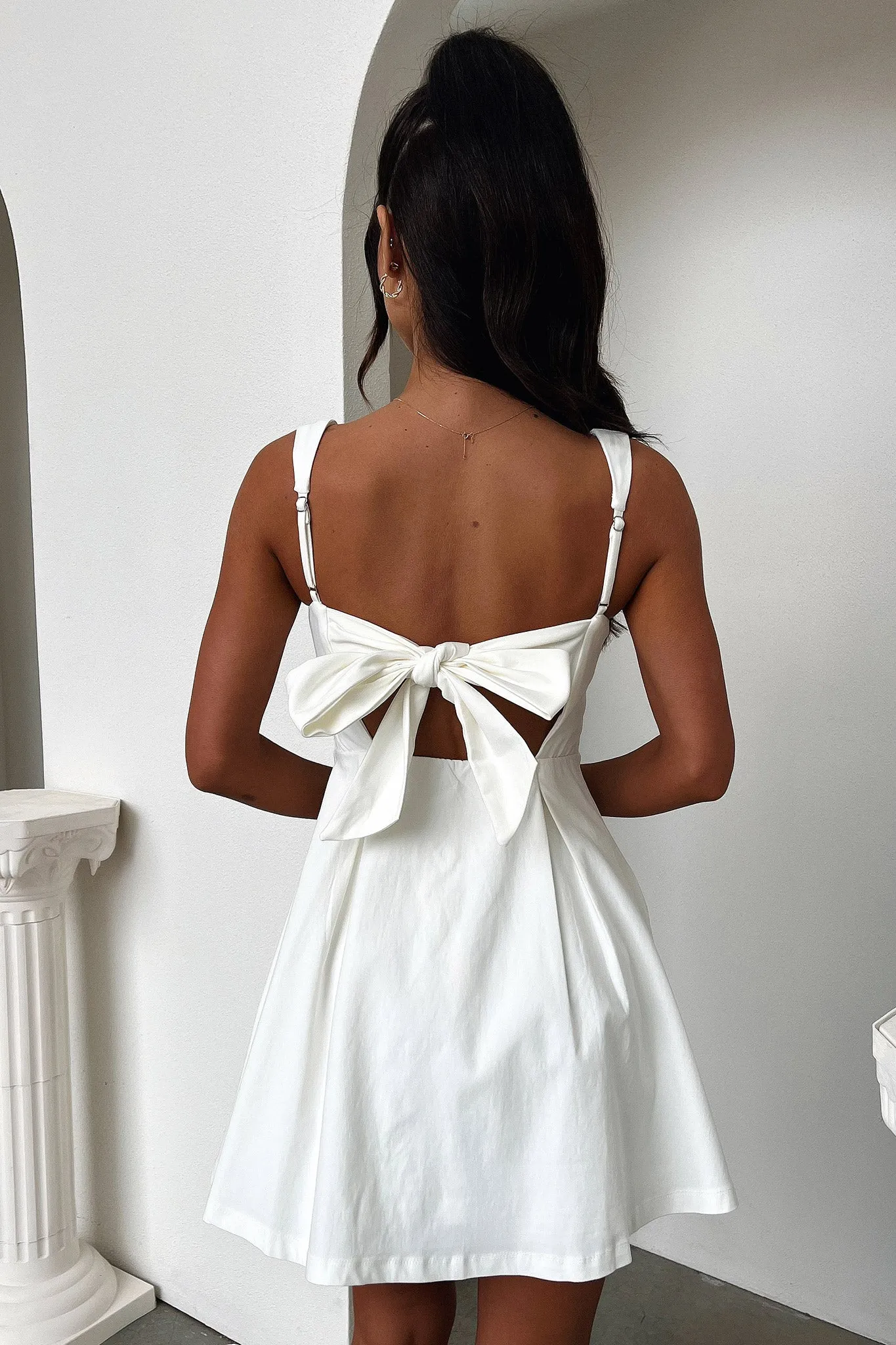 Bransley Square Neck Mini Dress - White