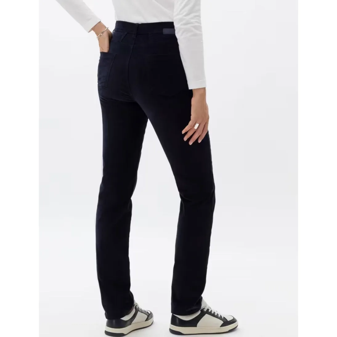 Brax Mary Five-pocket Stretch Needle Cord Jeans 73-1838 In Marine