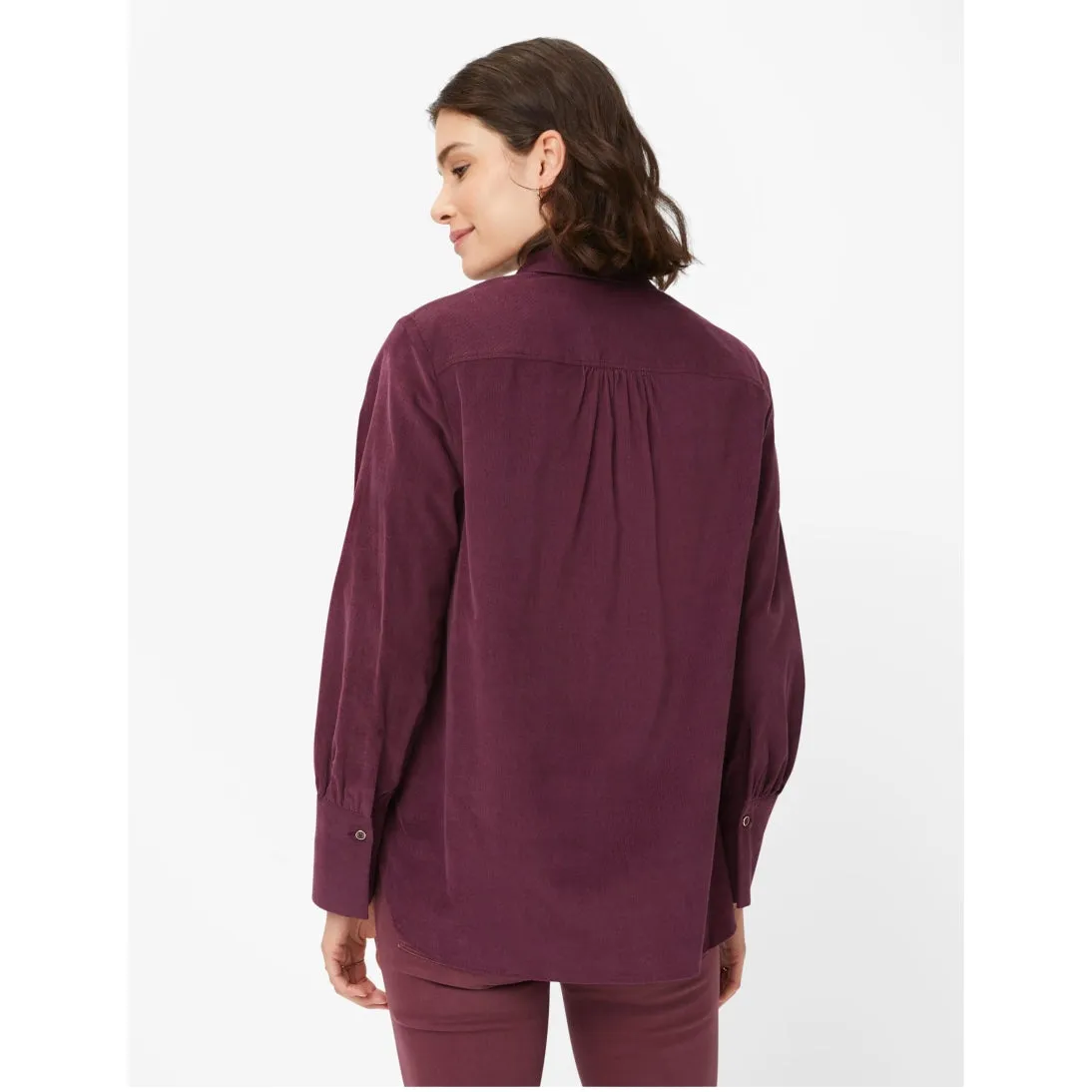 Brax Pure Cotton Corded Shirt Blouse Viki 45-9368 Plum