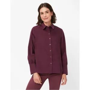 Brax Pure Cotton Corded Shirt Blouse Viki 45-9368 Plum