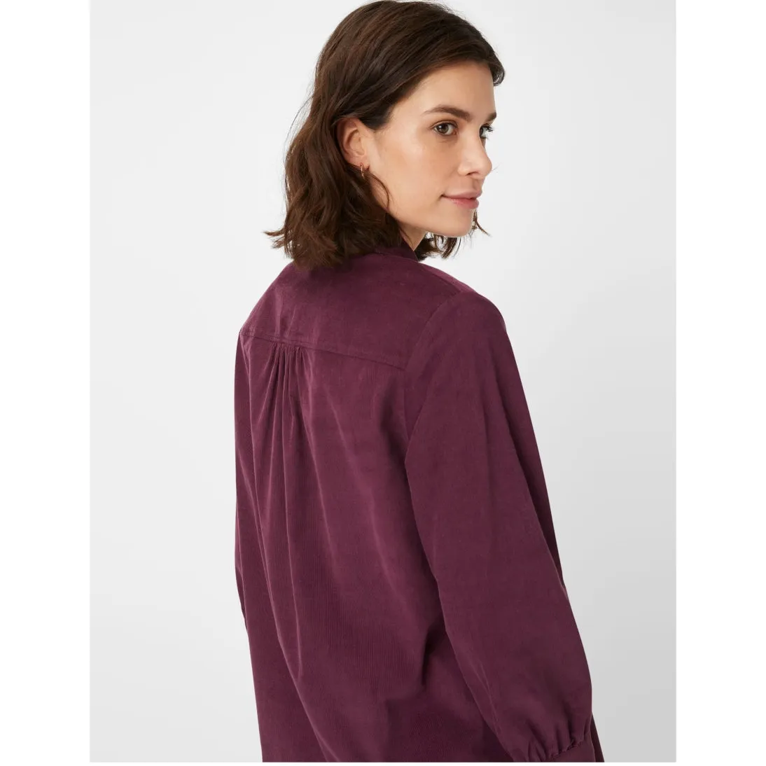 Brax Pure Cotton Corded Shirt Blouse Viki 45-9368 Plum