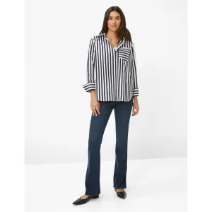 Brax Viki Poplin Pure Cotton Blouse in Navy 45-5948
