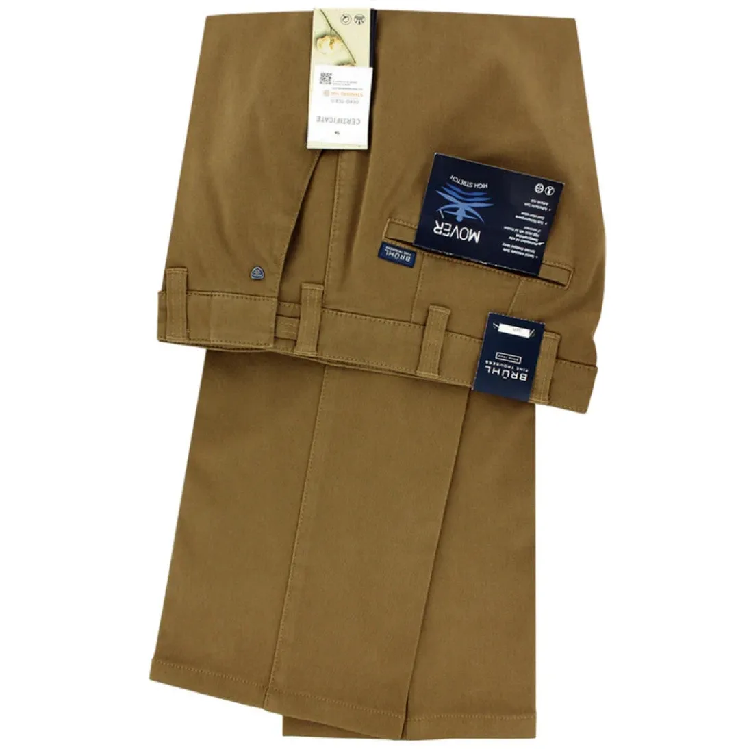 Bruhl Parma B Mover Stretch Winter Chino Trousers 185970 Tan