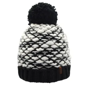 Bubble Pom Pom Hat - Black