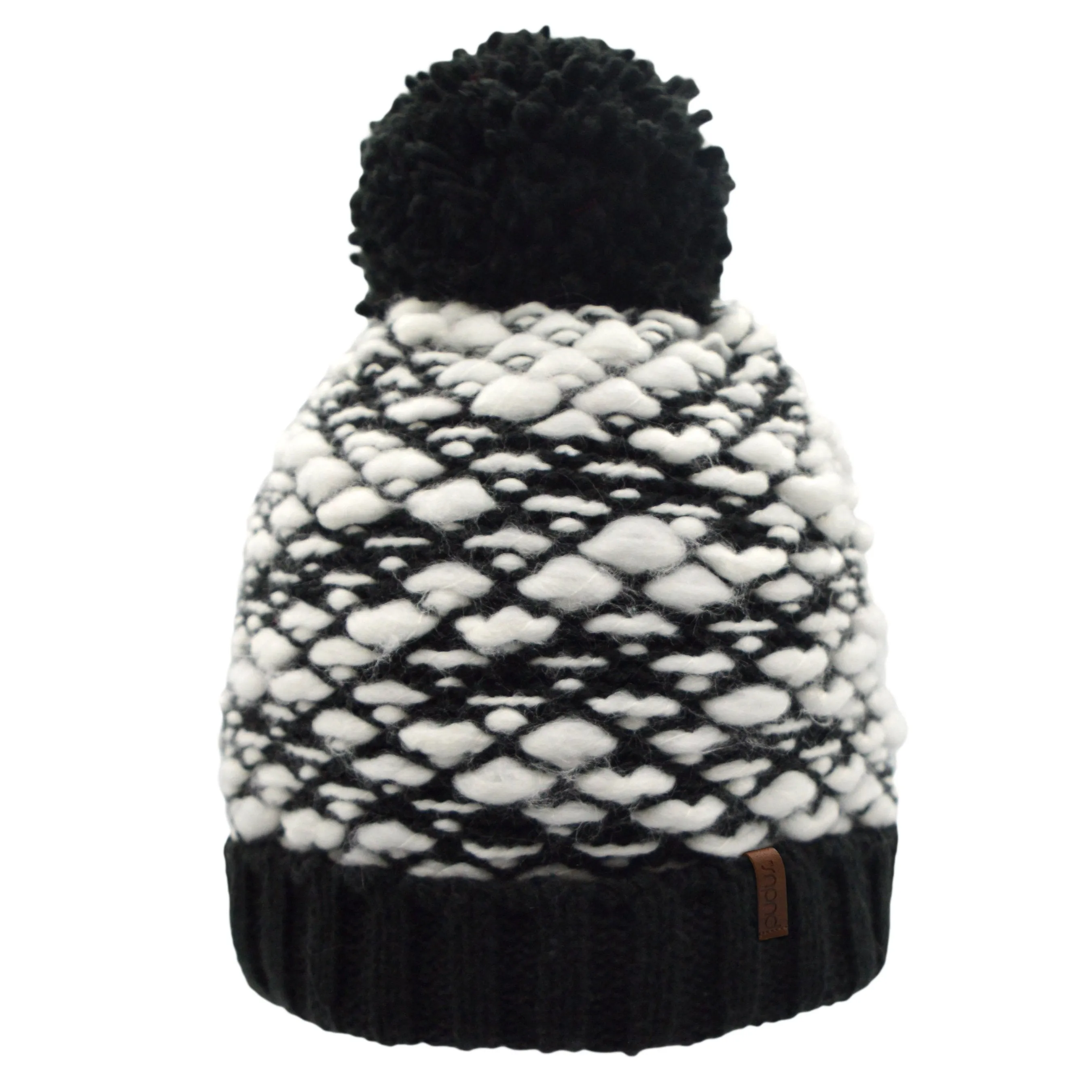 Bubble Pom Pom Hat - Black