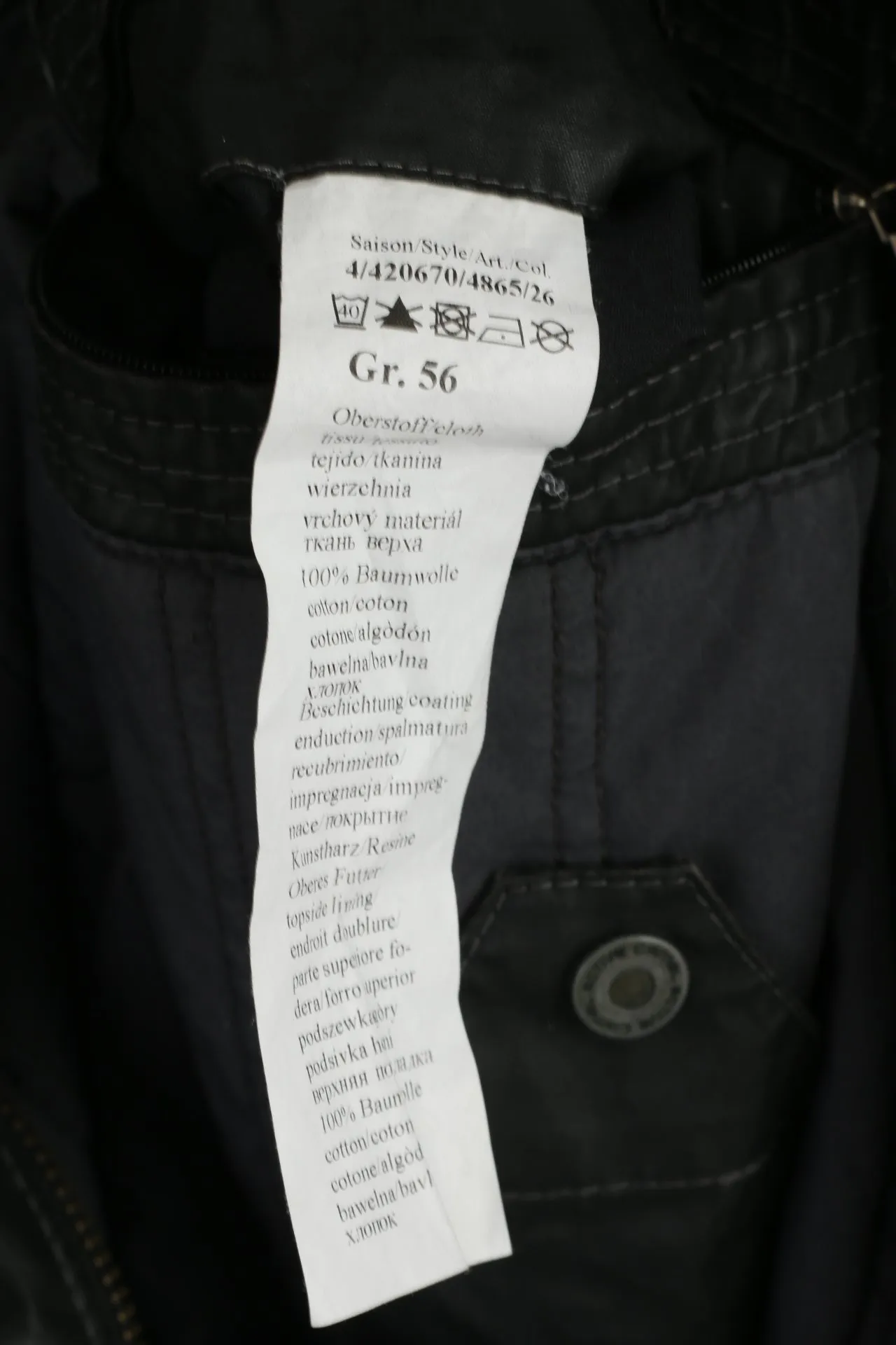 Camel Active Men 56 XL Jacket Black Cotton Wax Nature Challenge Outdoor Top